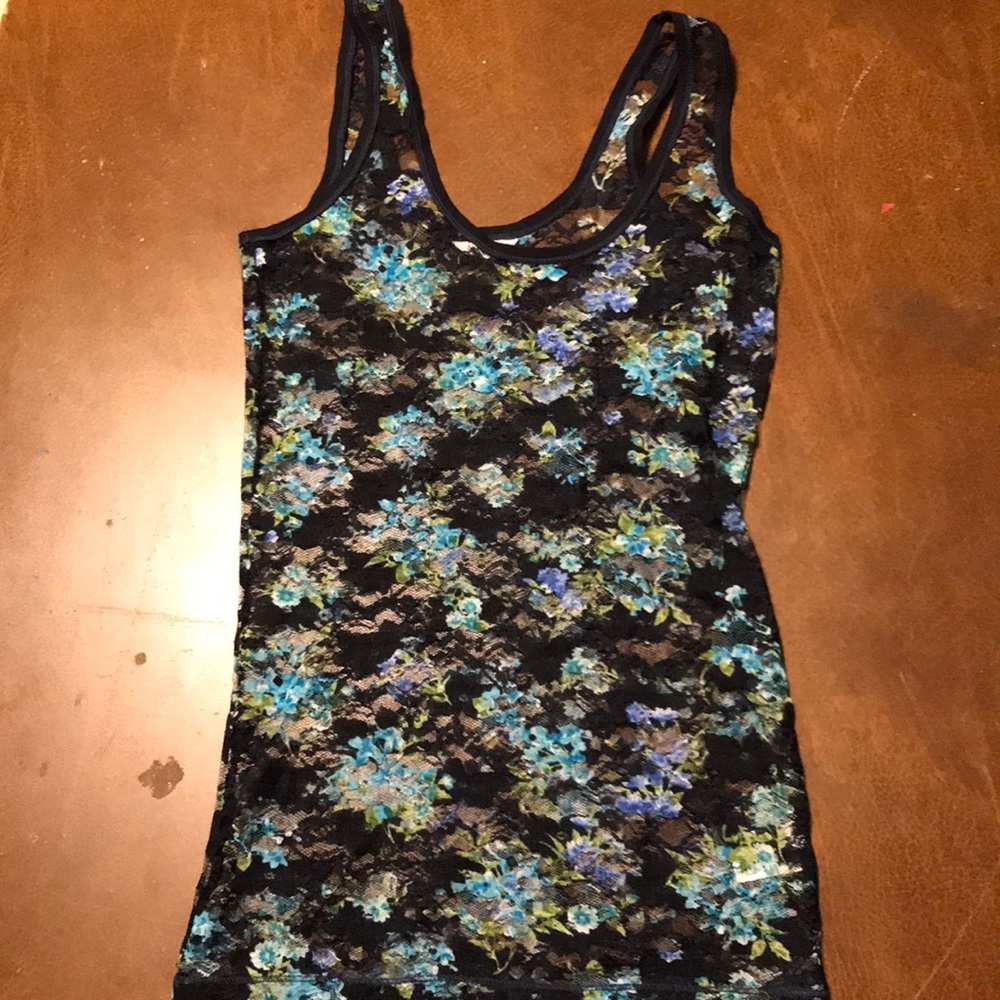 Floral See-Through Tank Top
